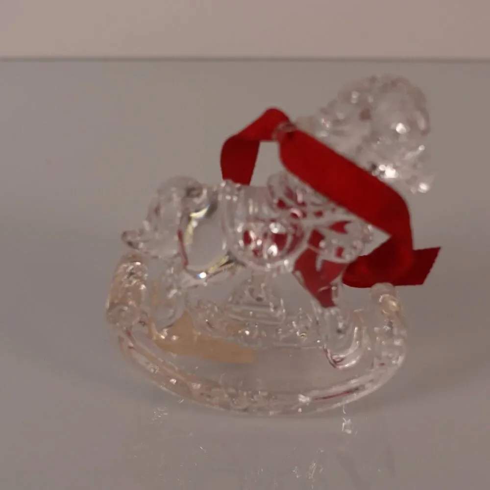 Marquis Waterford Christmas Ornament Lead Crystal Rocking Horse in Original Box